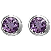 Ohrstecker 925 Sterling Silber 2 Amethyste lila violett Ohrringe