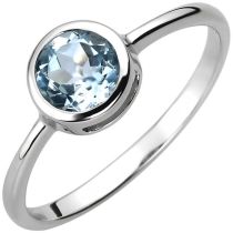 Damen Ring 925 Sterling Silber, 1 Blautopas hellblau blau