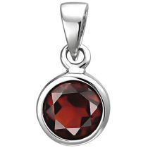 Anhänger 925 Sterling Silber 1 Granat rot