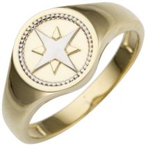 Damen Ring 585 Gold Gelbgold bicolor Goldring