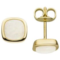 Ohrstecker 585 Gold Gelbgold 2 Opale Opal-Ohrringe