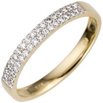 Damen Ring 585 Gold Gelbgold, 33 Diamanten Goldring