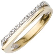 Damen Ring 585 Gelbgold Weißgold 6 Diamanten