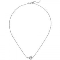 Collier Halskette 925 Sterling Silber 20 Zirkonia 45 cm Kette Silberkette