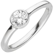 Damen Ring 925 Sterling Silber 1 Zirkonia ca. 5,7 mm breit