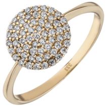 Damen Ring 333 Gelbgold 60 Zirkonia, Goldring