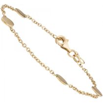 Armband mit Plättchen 375 Gold Gelbgold 19 cm