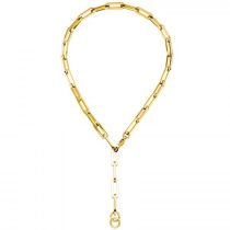 Y-Collier Halskette Edelstahl gelbgoldfarben beschichtet 55 cm