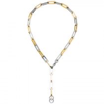 Y-Collier Halskette Edelstahl gelbgoldfarben beschichtet 47 cm