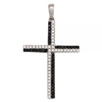 Anhänger Kreuz 925 Sterling Silber rhodiniert mit Zirkonia