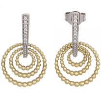 Ohrstecker 585 Gelbgold Weißgold 16 Diamanten Ohrringe