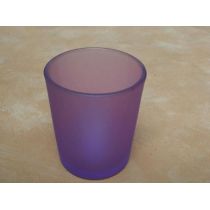 Votivglas lila aus satiniertem Glas