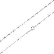 1,5mm Singapurkette 925 Silber Rhodium, Silberkette 45cm, 50cm