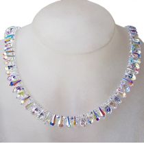 Collier Crystal Aurora Boreale Verschluss 925 Silber