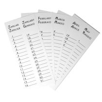 Monatsblätter für Dauerkalender 130g, 8,5x19,3 cm,12 Monate