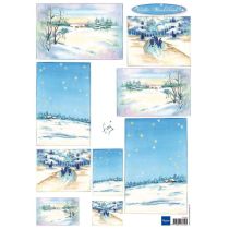 Schneidebogen Decoupage-Blätter Winterwunderland 2 A4