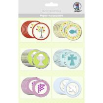 Papier Accessoires Christliche Symbole "Eden"- 6 verschiedene Motive 36 Sticker