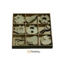 Holzornament Box Baby 45 pcs - box 10,5 x 10,5 cm