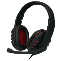 Stereo Headset High Quality, USB, schwarz/rot