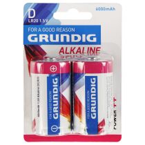 Mono-Batterie GRUNDIG Alkaline, 1,5V, Typ D/LR20, 2er-Blister