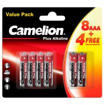 Micro-Batterie CAMELION Plus Alkaline 1,5 V, LR03 Typ AAA, 8+4 er-Blister