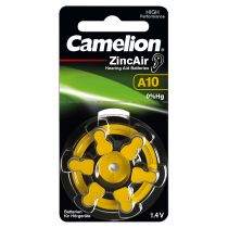 Knopfzelle CAMELION, A10, Zink-Luft, 6er-Blister