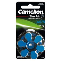 Knopfzelle CAMELION, A675, Zink-Luft, 6er-Blister