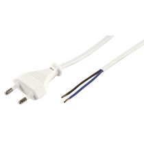 Euro-Netzkabel McPower mit blanken Enden Länge 1,5m, 2x0,75 mm², weiß