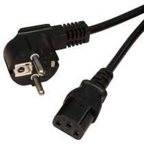 Kaltgeräte Anschlusskabel McPower, H05VV-F3G 0,75mm², 2m, 10A/250V, schwarz