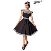 Premium Vintage Swing-Kleid, schwarz/weiß Größe 2XL