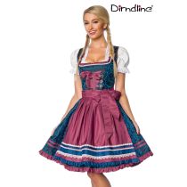 Premium Dirndl,blau/dunkelrot Größe XS