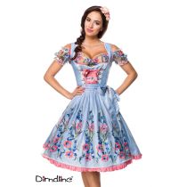 Romantisches Dirndl inkl. Spitzenbluse,blau/rosa/weiß Größe S