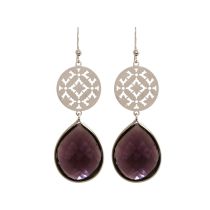 GEMSHINE Damenohrringe mit Mandalas und Amethyst Edelsteinen