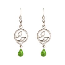 GEMSHINE Damenohrringe aus 925 Silber mit YOGA Lotusblumen und Peridot Quarzen