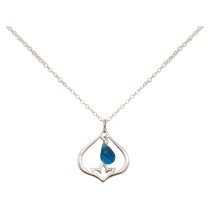 GEMSHINE Damenhalskette aus 925 Silber mit YOGA Lotusblume und Blautopas Quarz