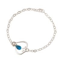 GEMSHINE Damenarmband aus 925 Silber mit YOGA Lotusblume und Blautopas Quarz