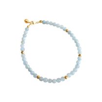 Gemshine Aquamarin Armband hochwertig vergoldet