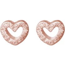 Gemshine - Damen - Herz - Ohrringe - Ohrstecker - 925 Silber - Rose Vergoldet - 7mm