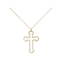 Gemshine - Unisex - Anhänger - Vergoldet - 925 Sterling Silber - Kreuz - Vergoldete Halskette - 45 cm