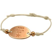 Gemshine - Damen - Armband - Gravur - KEEP CALM - Rose Vergoldet - Nude