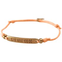 Gemshine - Damen - Armband - Gravur - LOVE WHAT YOU DO - Rose Vergoldet - Hellkoralle - Rose