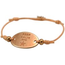 Gemshine - Damen - Armband - Gravur - KEEP CALM - Rose Vergoldet - Hellkoralle - Rose