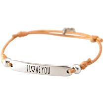 Gemshine - Damen - Armband - Gravur - I LOVE YOU - Silber - Hellkoralle - Rose