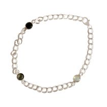 Gemshine - Damen - Armband - 925 Silber - Rosenquarz - Onyx - Rauchquarz - Rosa - Schwarz - Braun - Kette - Ge