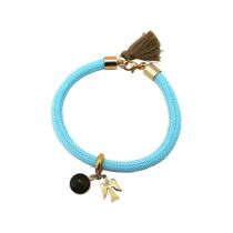 Gemshine - Damen - Armband - Vergoldet - Edelstein - Rauchquarz - Engel - Blau - Braun