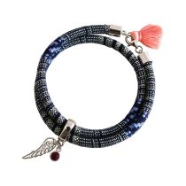 Gemshine - Damen - Armband - Wickelarmband - 925 Silber - Flügel - Engel - AZTEC - Rubin - Rot - Rose