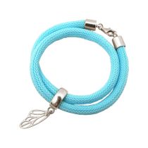 Gemshine - Damen - Armband - Wickelarmband - 925 Silber - Schmetterling - Blau