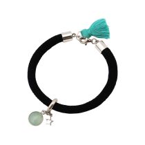 Gemshine - Damen - Armband - 925 Silber - Edelstein - Aqua Chalcedon - STAR - Stern - Grün - Schwarz