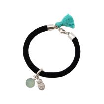 Gemshine - Damen - Armband - 925 Silber - Edelstein - Aqua Chalcedon - Eule - Grün - Schwarz