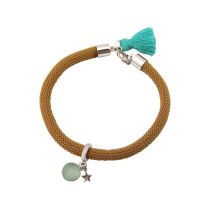 Gemshine - Damen - Armband - 925 Silber - Edelstein - Aqua Chalcedon - STAR - Stern - Grün - Braun